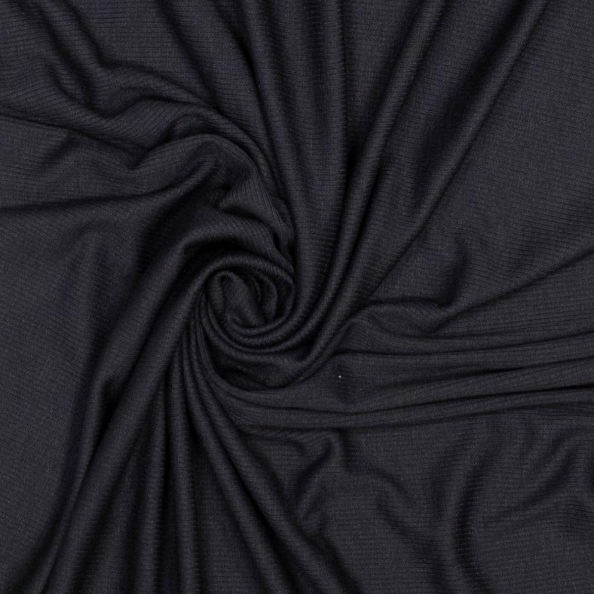 Rippjersey Viskose - schwarz